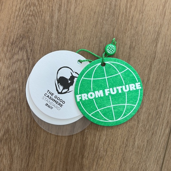 From Future Responsible Cashmere Varsity V-Neck Sweater, NWOT - Size M - Picture 10 of 10